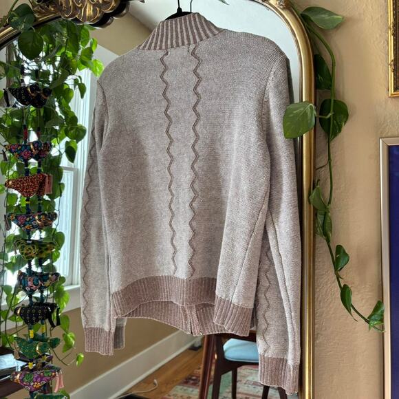 Vintage Christopher & Banks Beige Zip Sweater Small Natural - Picture 7 of 8